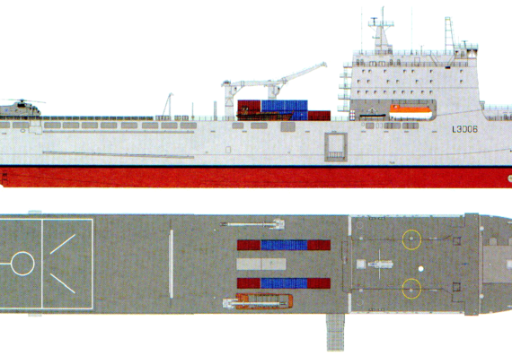 Корабль RFA Largs Bay [Landing Ship] - чертежи, габариты, рисунки